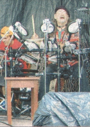 J.D. Hopkins playing drums